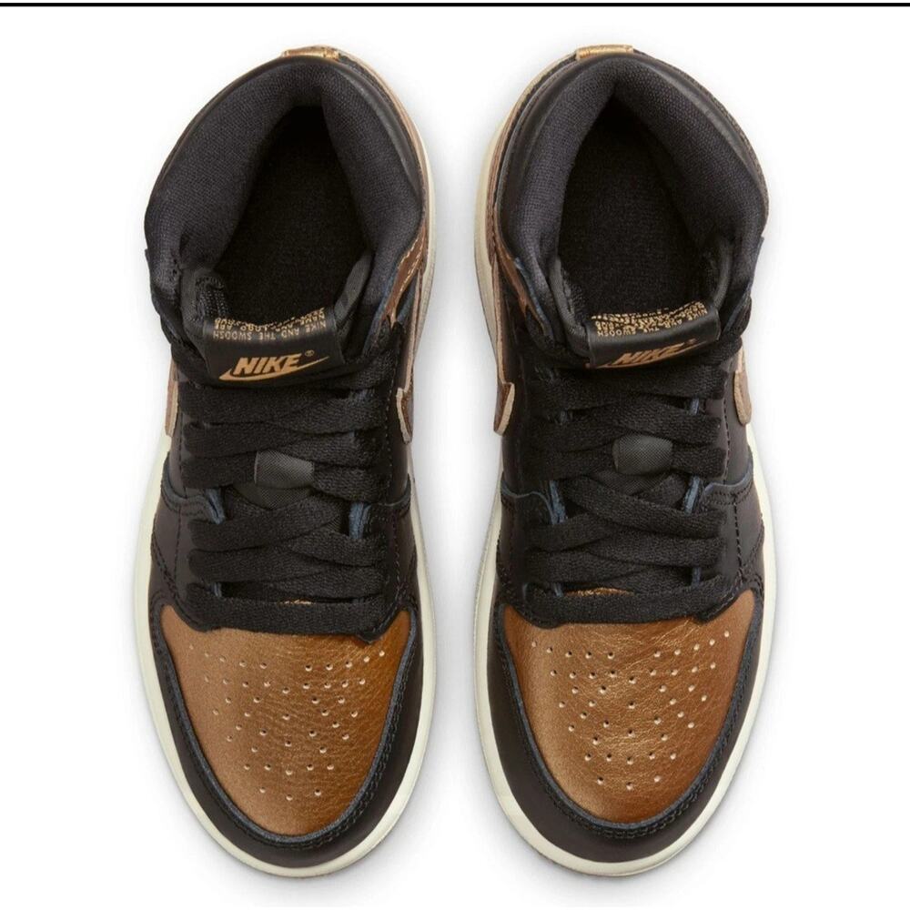 Nike Air Jordan 1 Retro High OG Mens 9.5 DZ5485-071 Black/Metallic Gold New - Picture 5 of 6